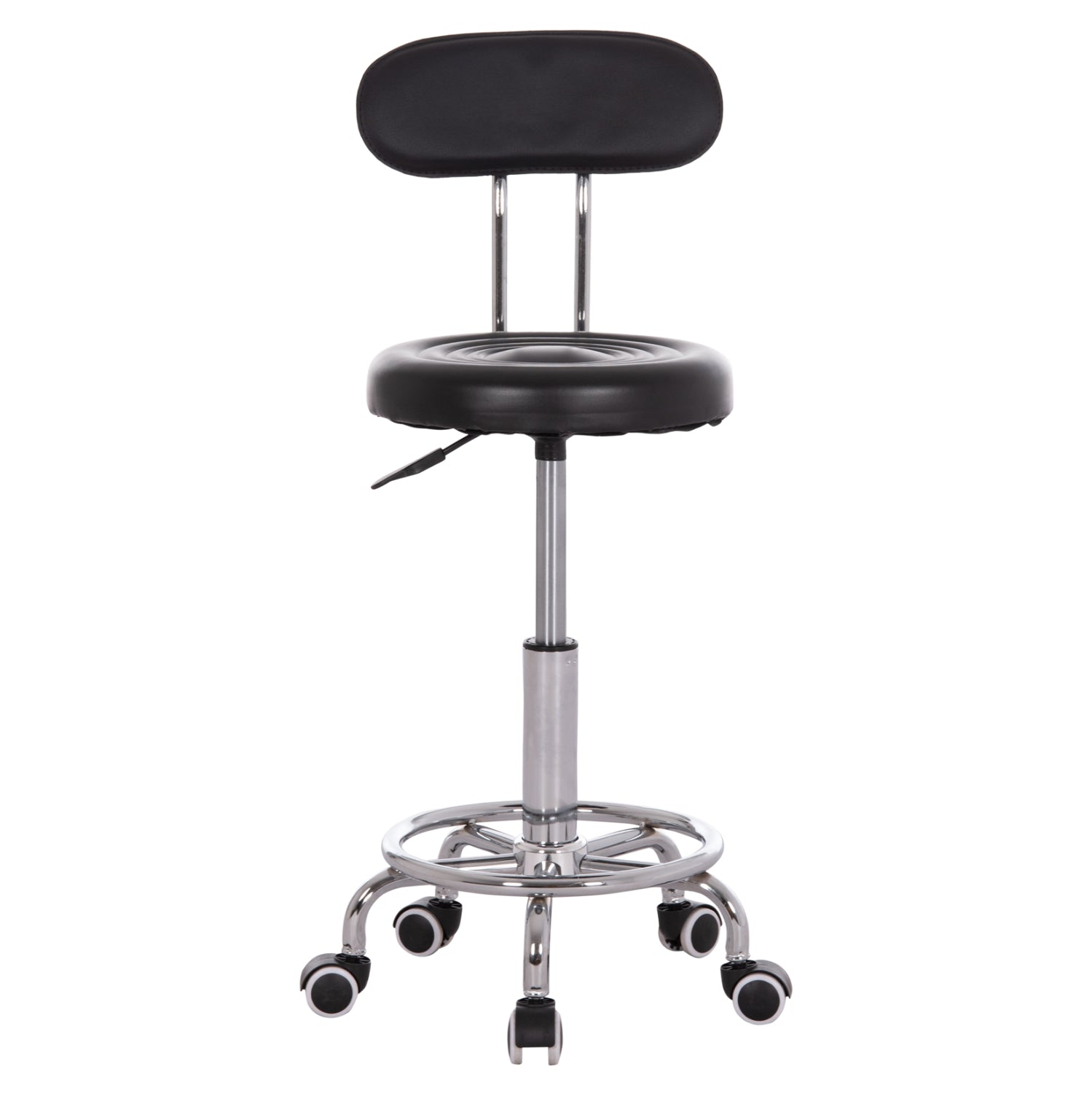 Дизайнерска въртяща се табуретка  IRIS  pu черна  34x43x86.5см.