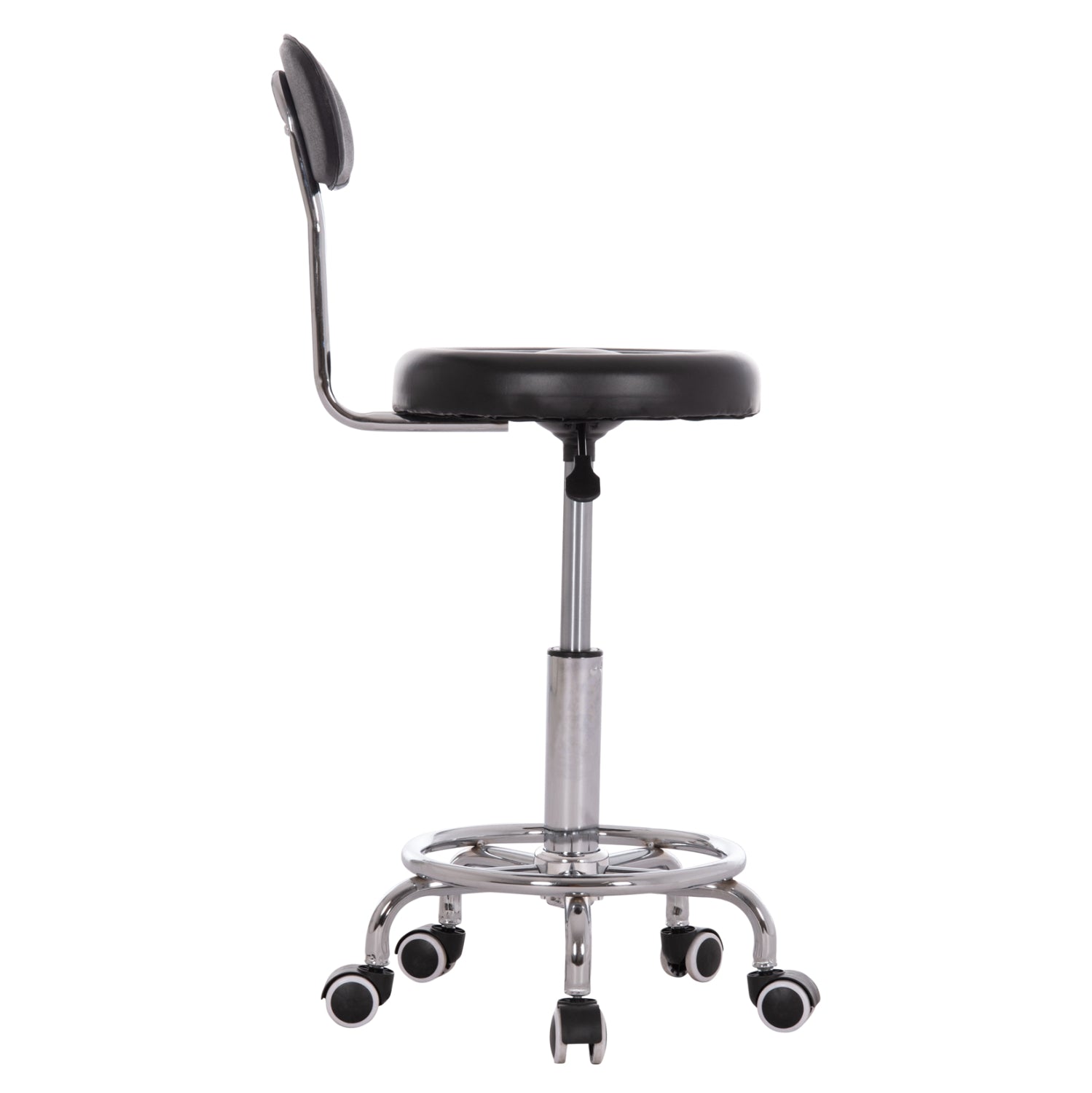 Дизайнерска въртяща се табуретка  IRIS  pu черна  34x43x86.5см.