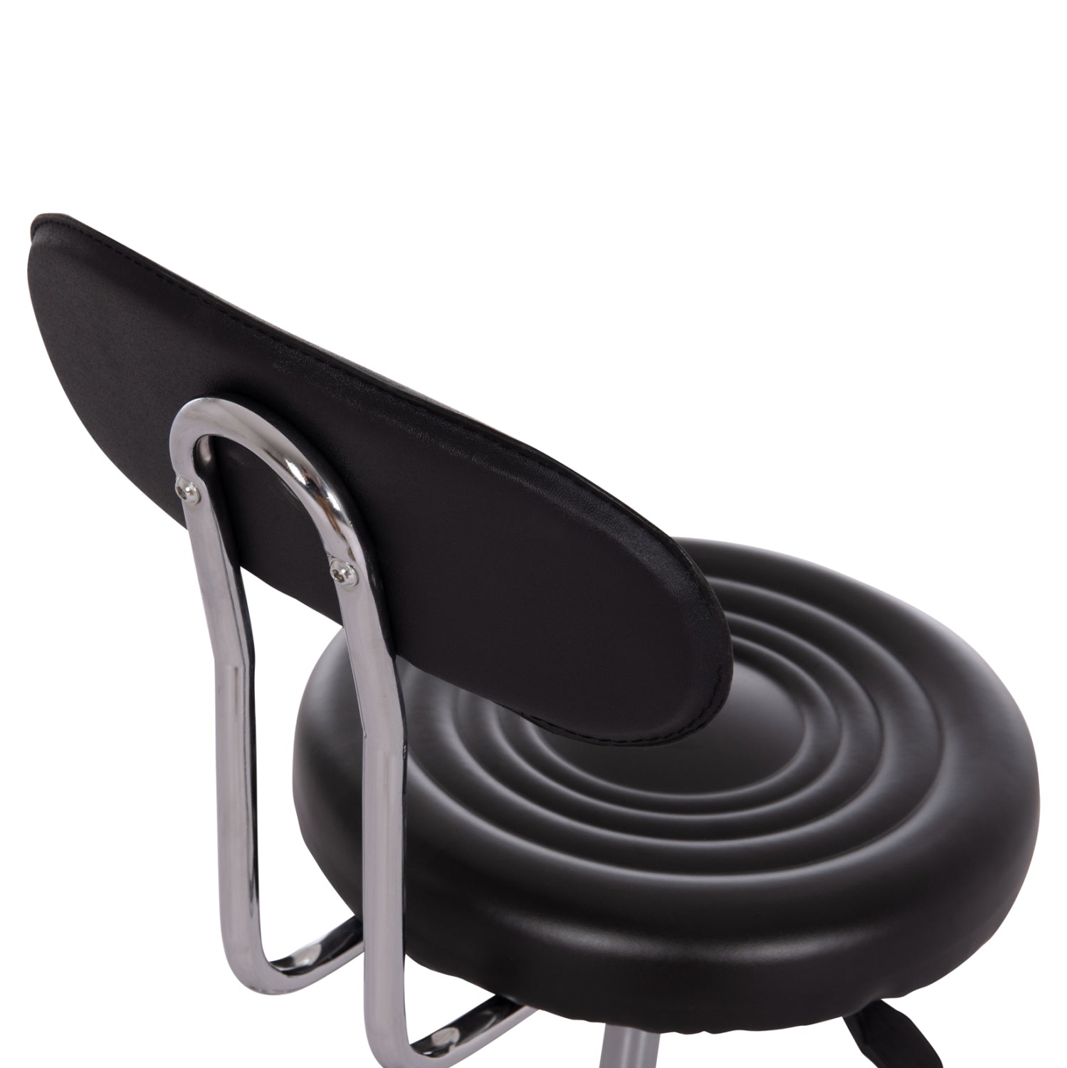 Дизайнерска въртяща се табуретка  IRIS  pu черна  34x43x86.5см.