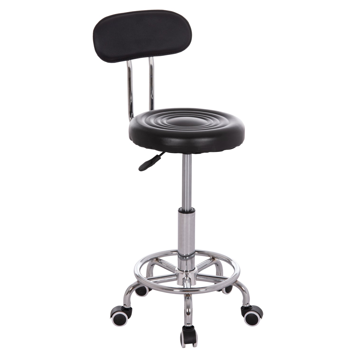 Дизайнерска въртяща се табуретка  IRIS  pu черна  34x43x86.5см.