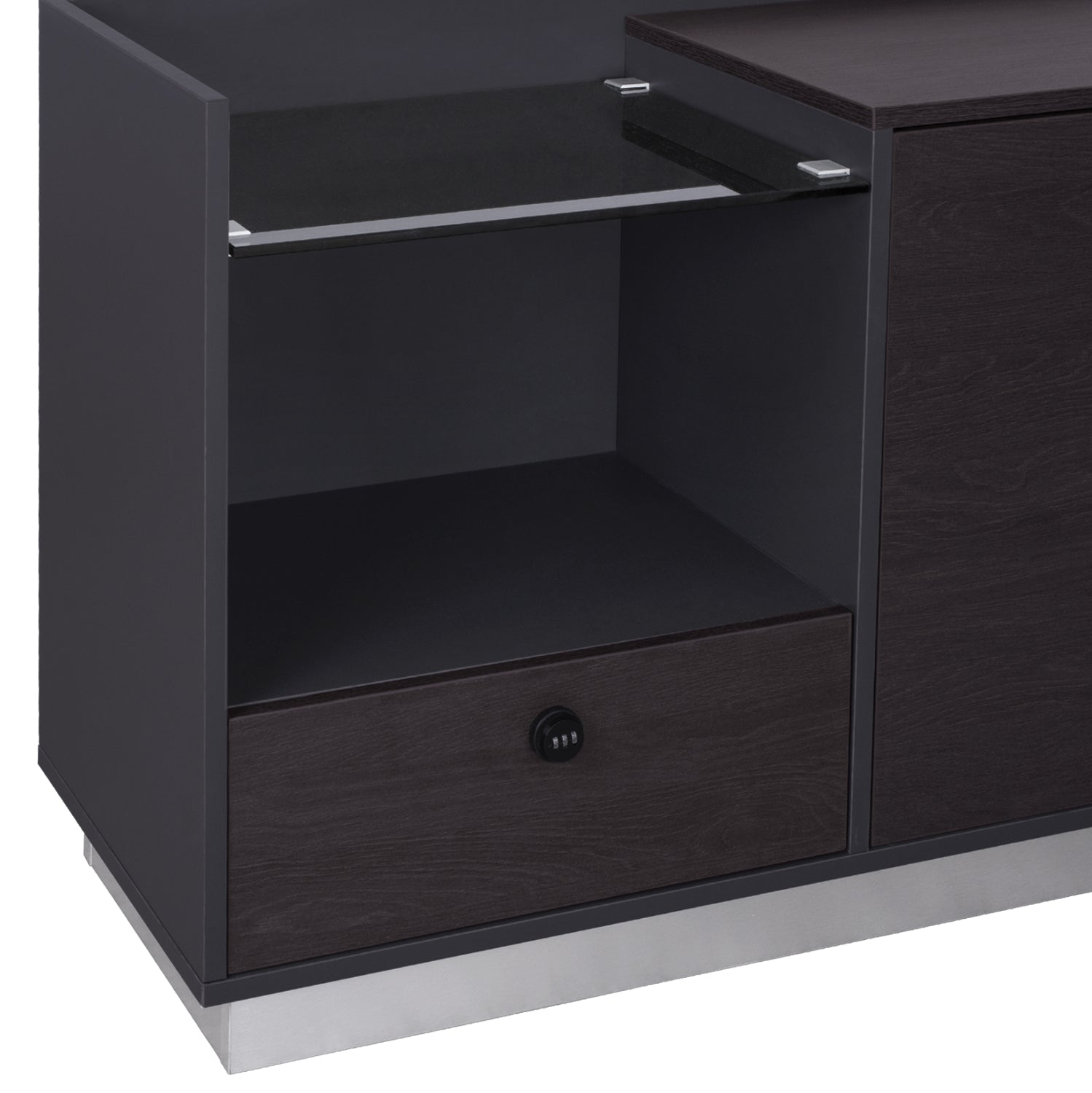 Офис бюро  ROSEWOOD  ляв ъгъл цвят венге-сив 200X160X76см