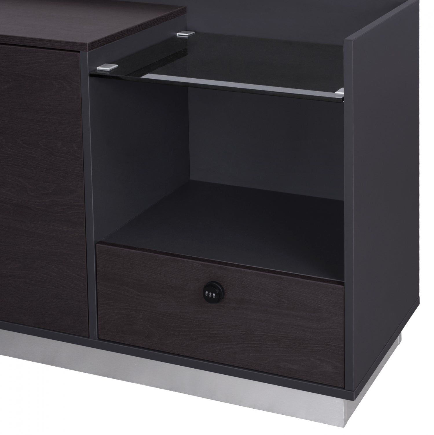 Офис бюро ROSEWOOD   десен ъгъл цвят венге-сив 200X160X76см
