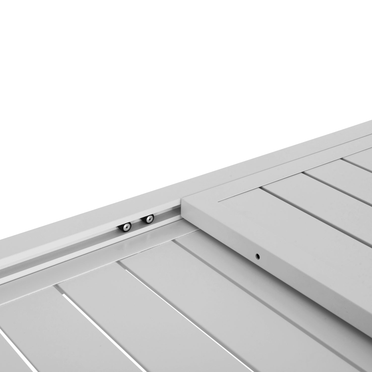 Външен трапезен комплект 7бр Крум бял алуминий, ратанов с маса 160-240x90x73