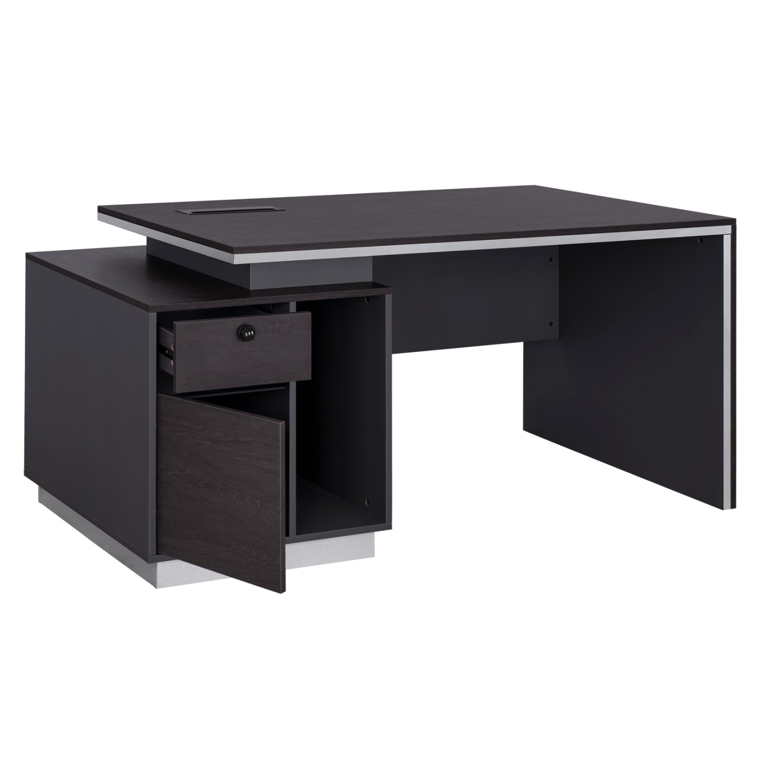 Офис бюро ROSEWOOD  ляв шкаф цвят венге-сив 180X80X76см