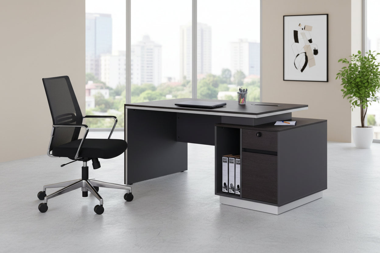 Офис бюро  ROSEWOOD  десен шкаф цвят венге 180X80X76см