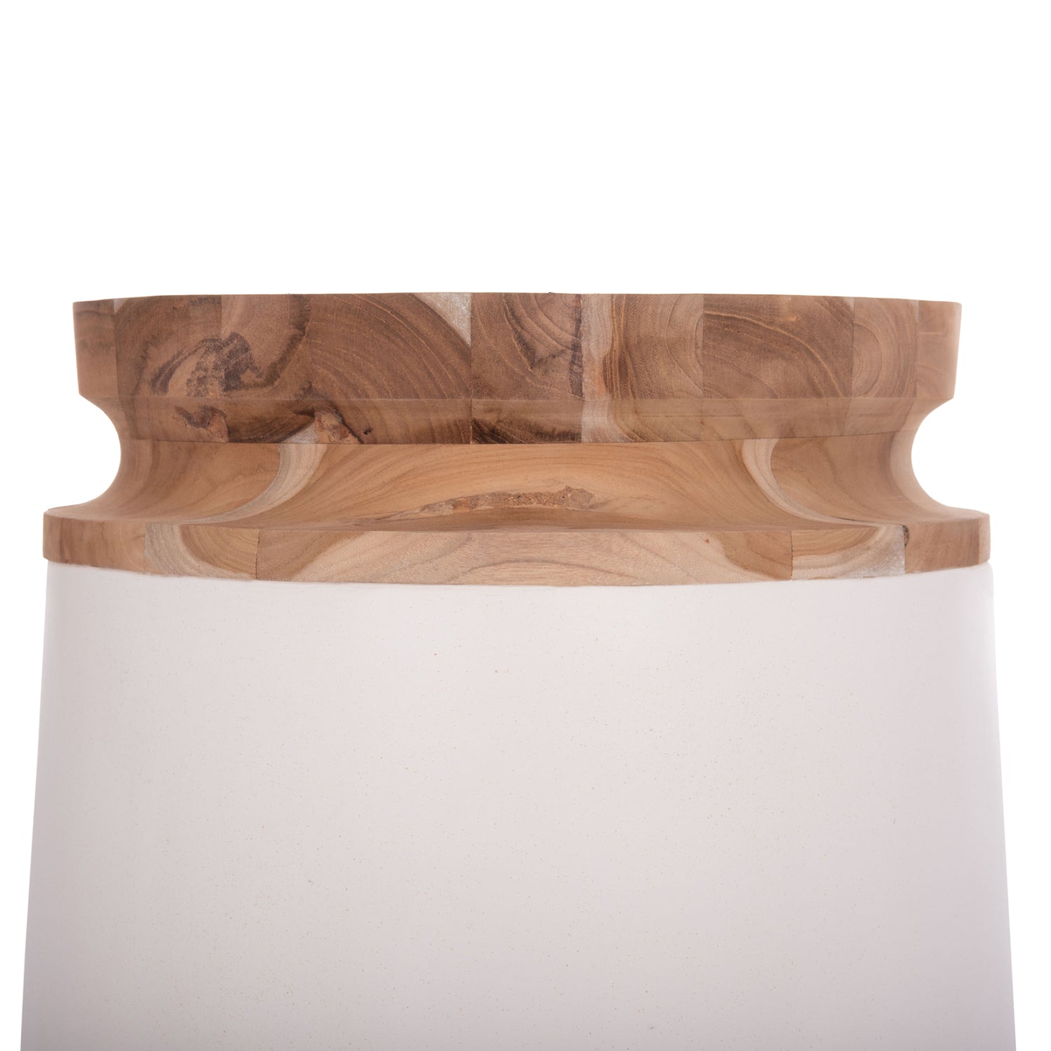 Декоративни подови вази 2бр. LINTER фибро цимент бяло-тиково дърво 47см & 60cm