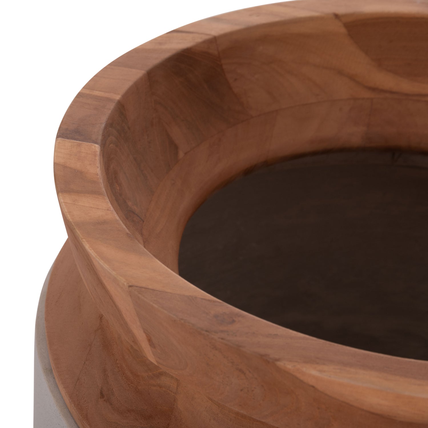 Декоративни подови вази 2бр. LINTER фибро цимент /сиво-тиково дърво 47см и 60см