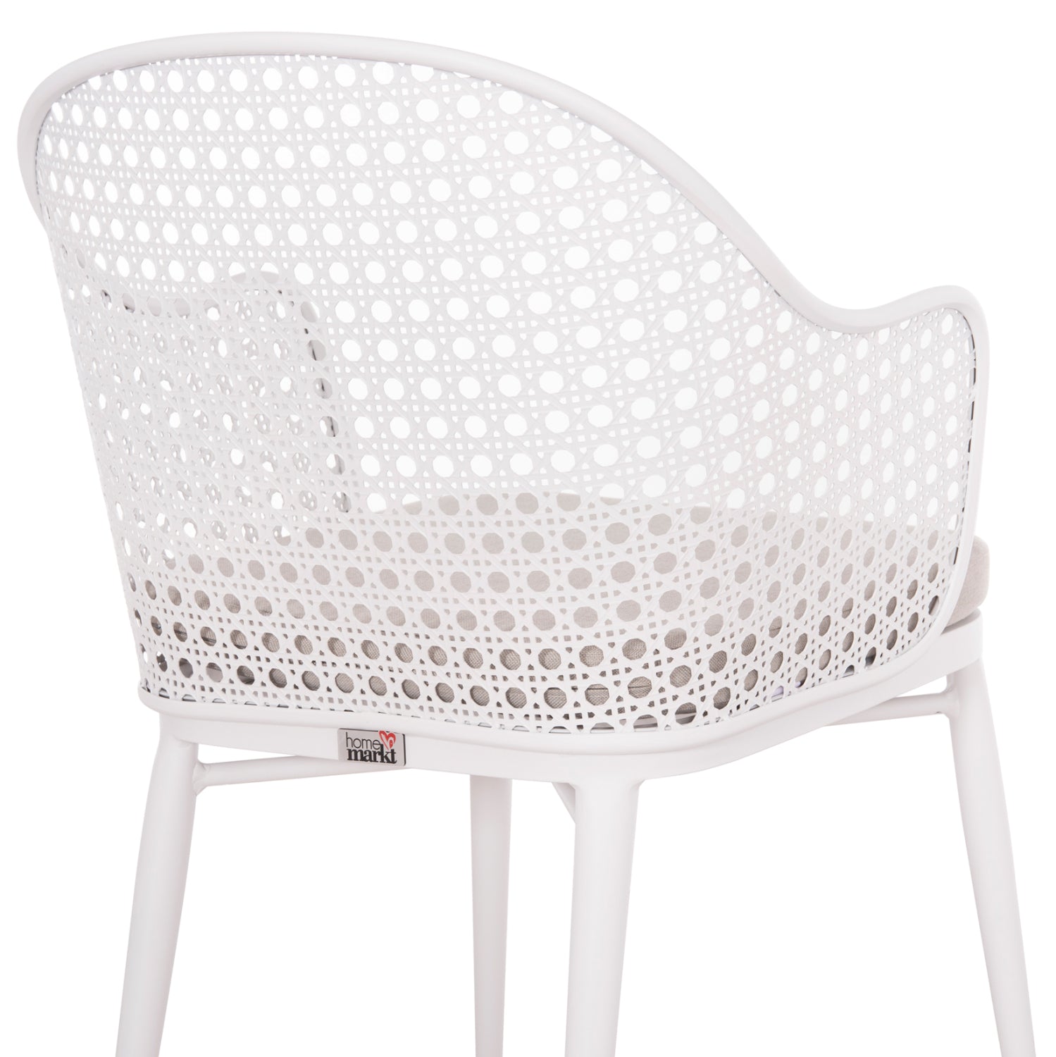 Външен трапезен комплект маса Krum с 6 кресла--бял алуминий с маса 160-240x90x73