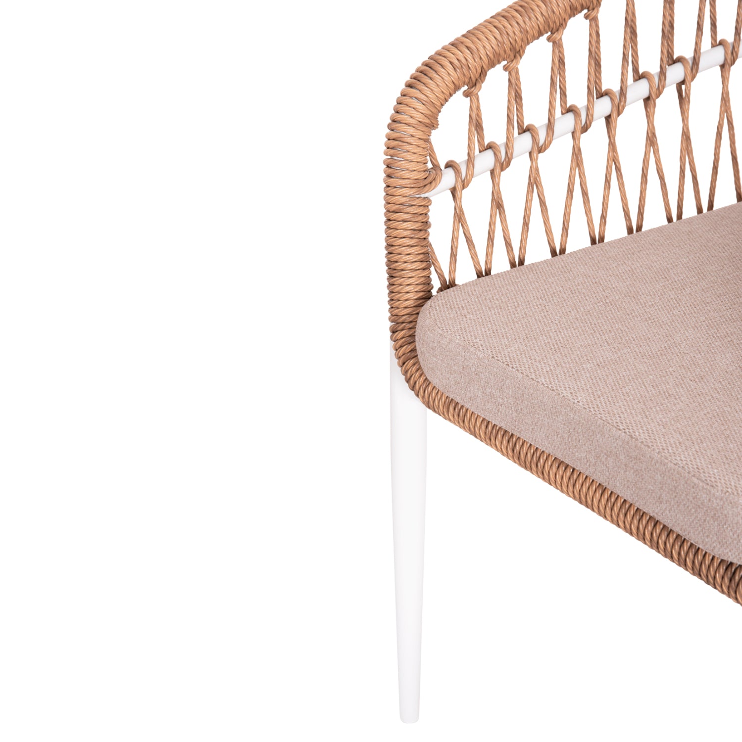 Външен трапезен комплект 7бр Крум бял алуминий--ператан с маса 160-240x90x73