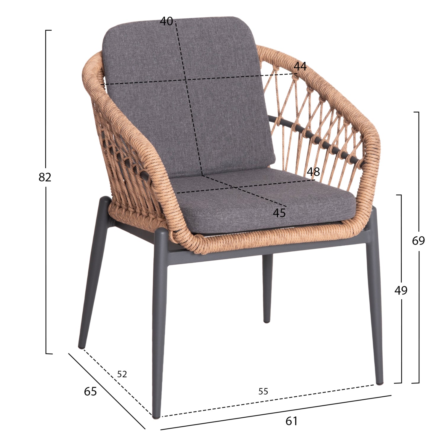 Градински комплект  7бр KRUM /маса 160-240x90x73 тъмно сив алуминий--ператан