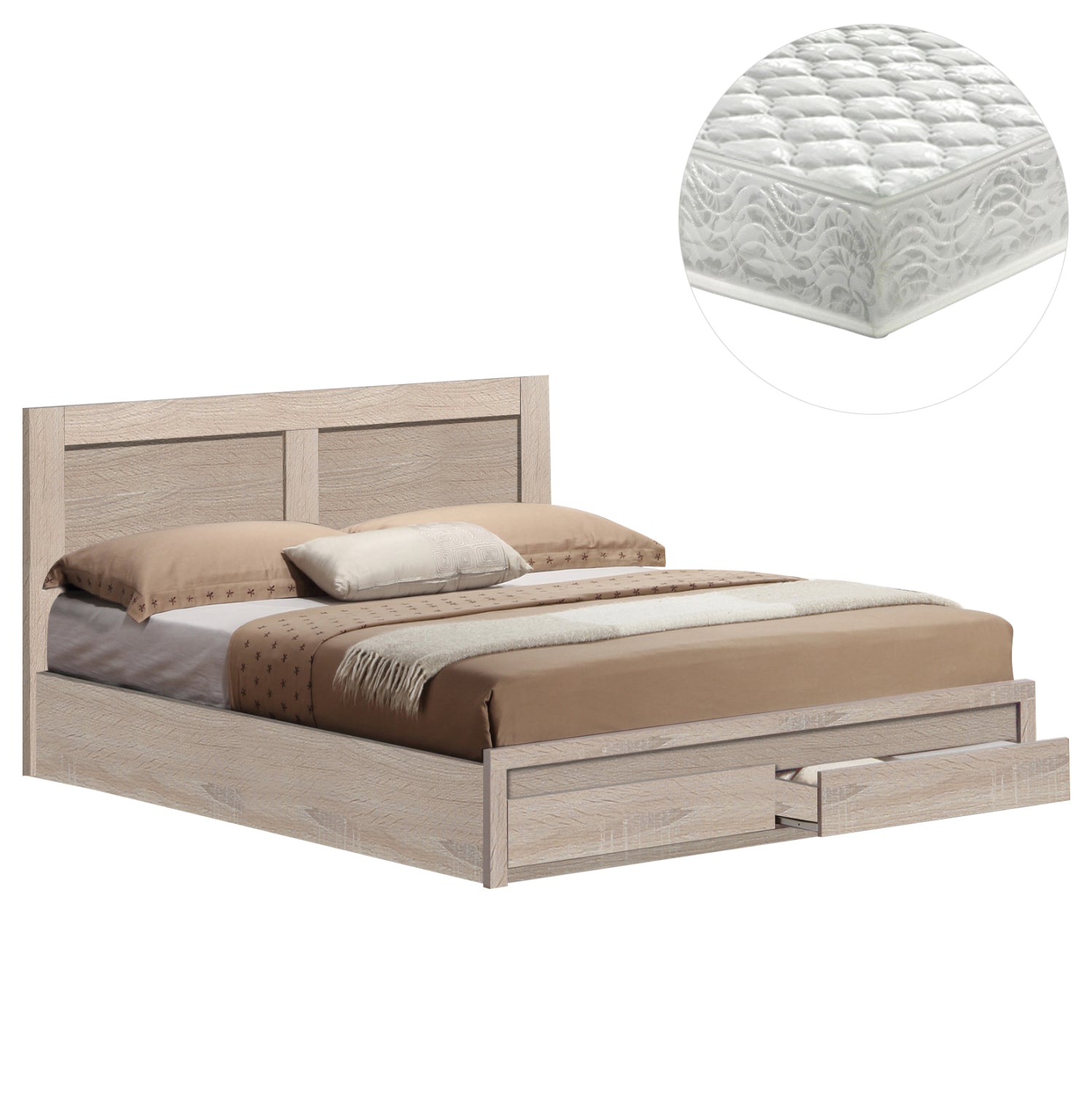 Двойно легло CAPRI  сонома цвят  150x200cм