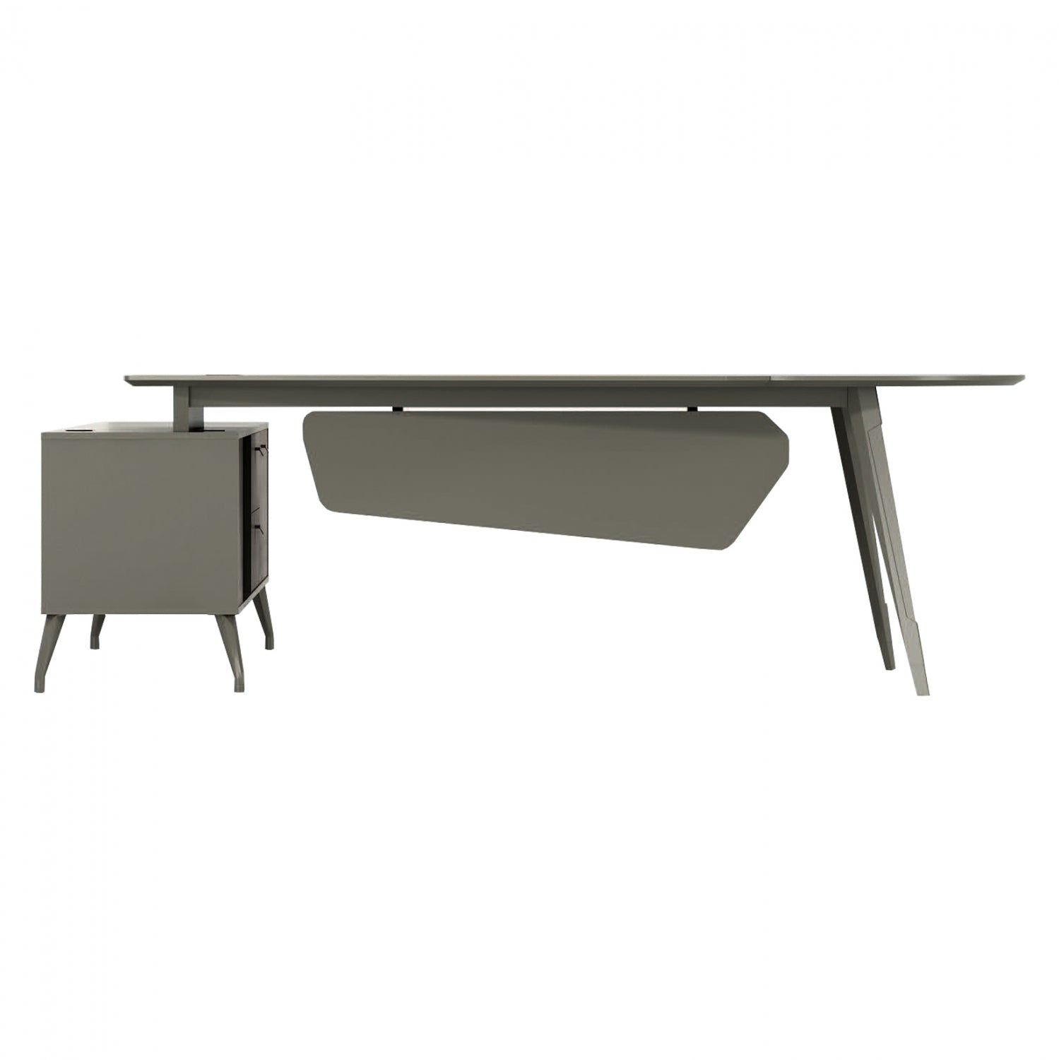 Професионален офис LUX  237x160x75 десен ъгъл, цвят мока и пепел