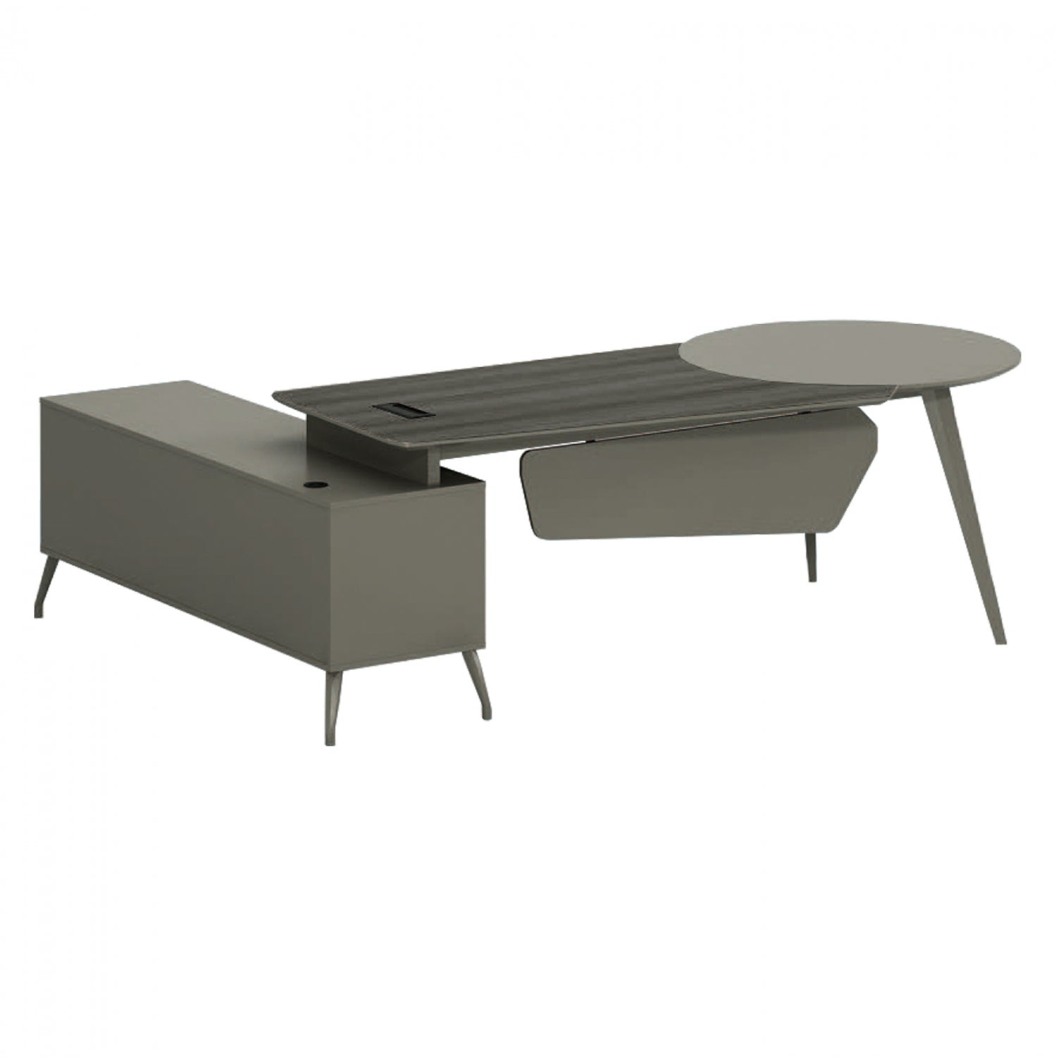Професионален офис LUX  237x160x75 десен ъгъл, цвят мока и пепел