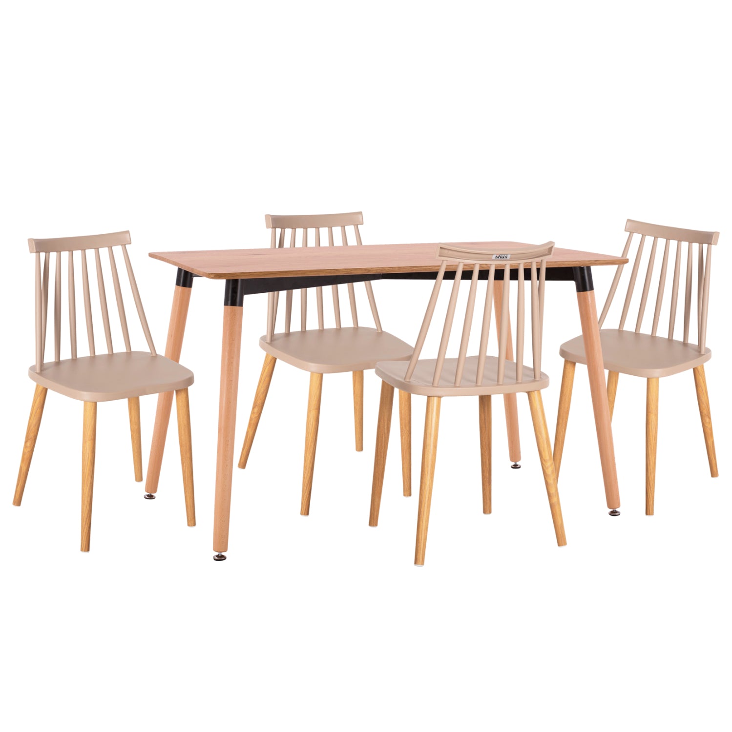 Трапезен комплект 5бр VANESSA КГ21181 mdf плот в natural-рамка в natural