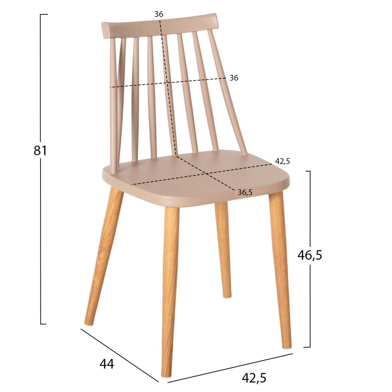 Трапезен комплект 5бр VANESSA КГ21181 mdf плот в natural-рамка в natural