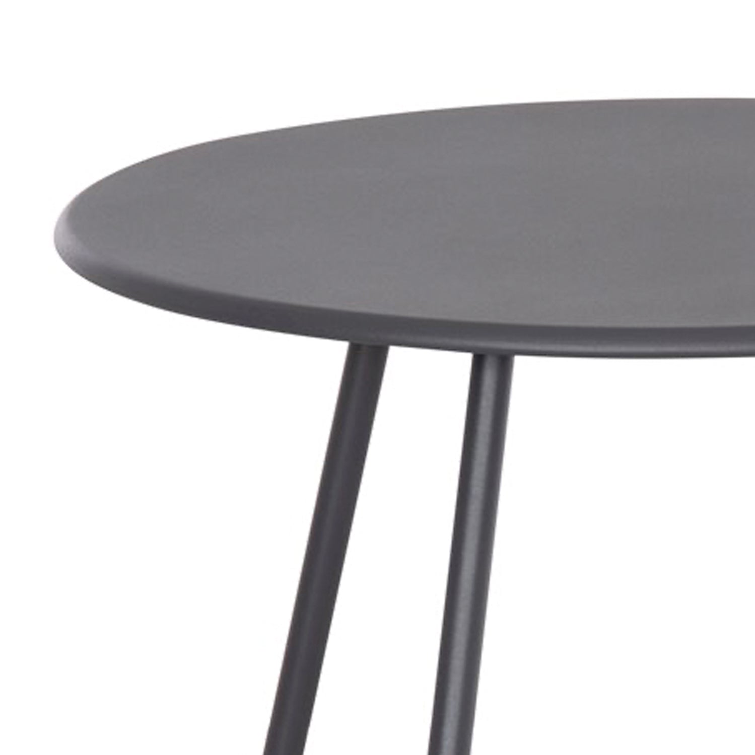 Лаундж комплект  PONY 3части метал в сиво-ратанова композиция в бяло-черно с маса Φ40x50