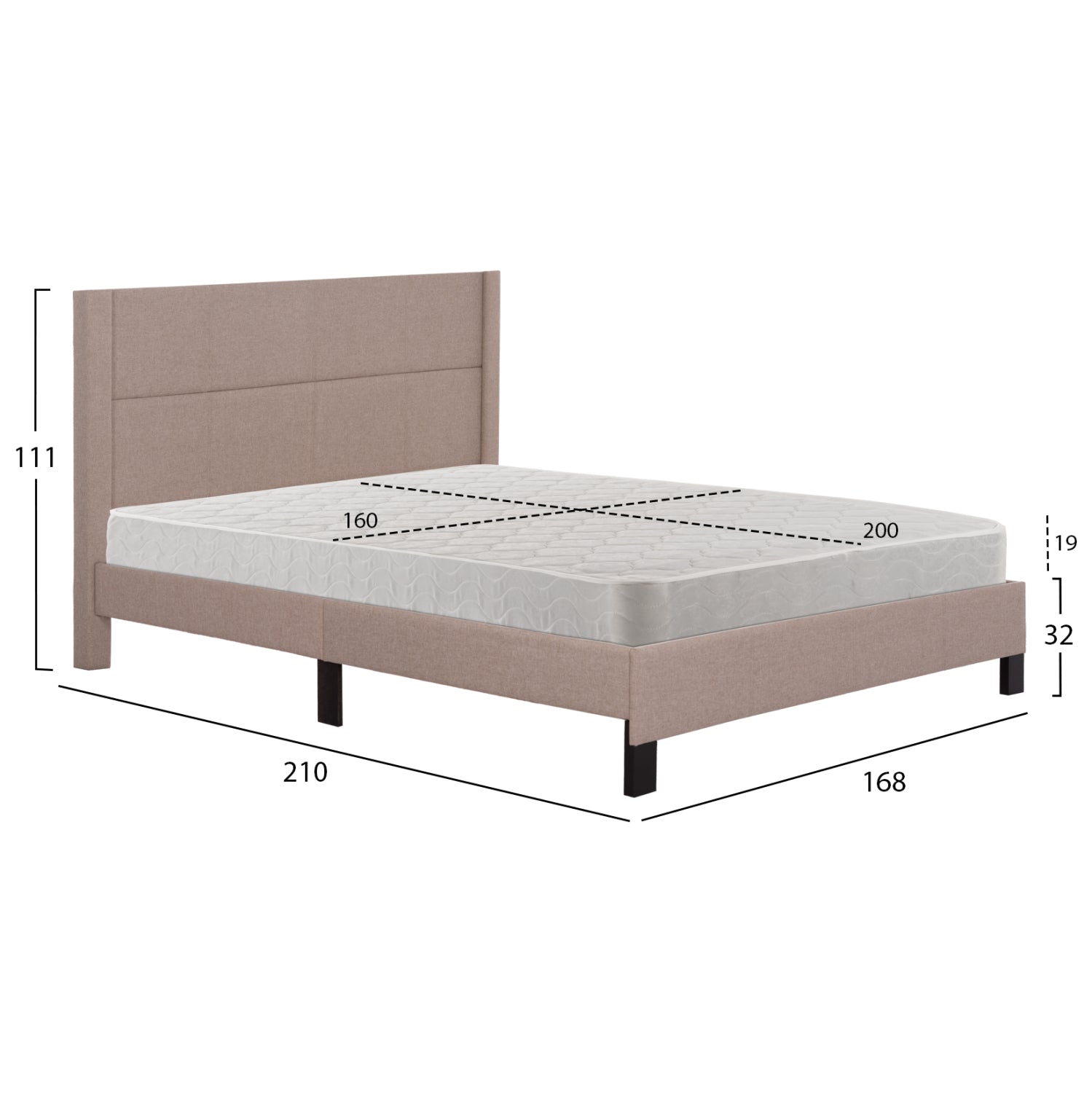 Спалня TRILLOP бежов плат 160x200cм
