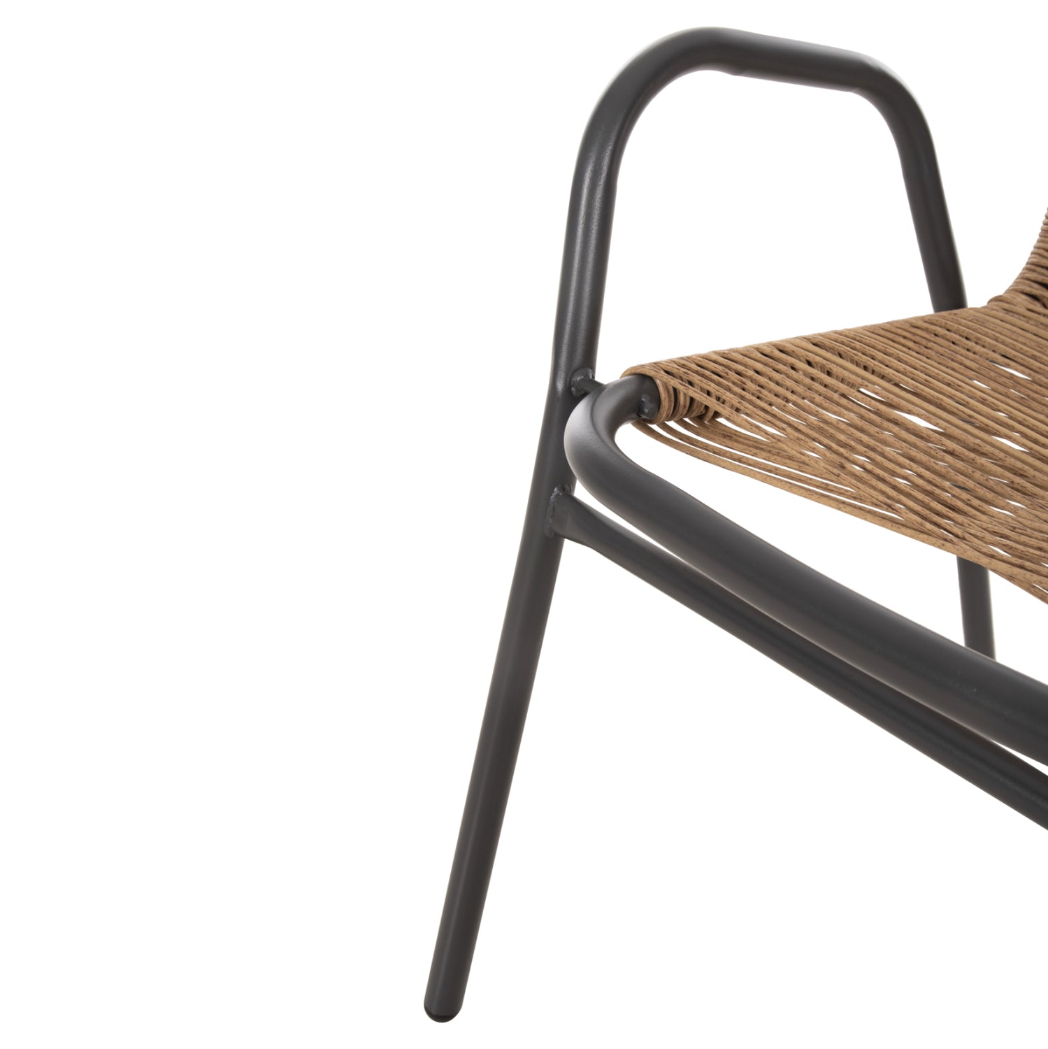 Градински комплект AVRIL 5бр метални столове и маса 110x60 сиво-естествено