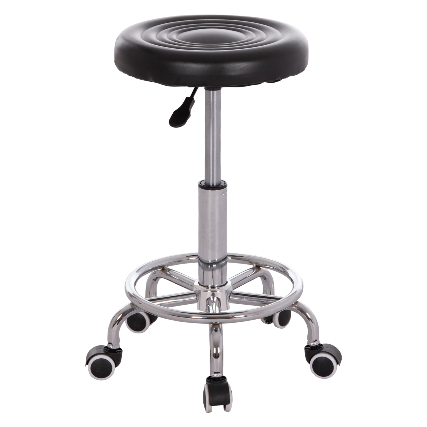 Дизайнерска въртяща се табуретка Iris черна pu homemarkt φ32x45-60hсм.