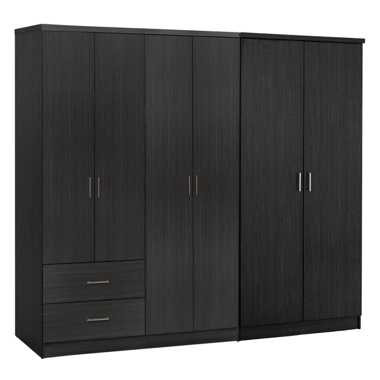 Гардероб 6-крилен  BLAKELY меламин цвят зебрано 201x43x181h