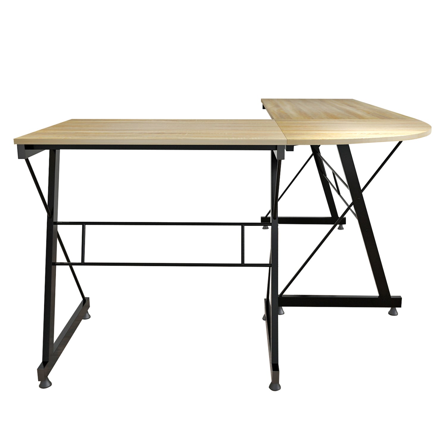 Ъглово бюро 2127  цвят сонома с черни крака 158X120X74см