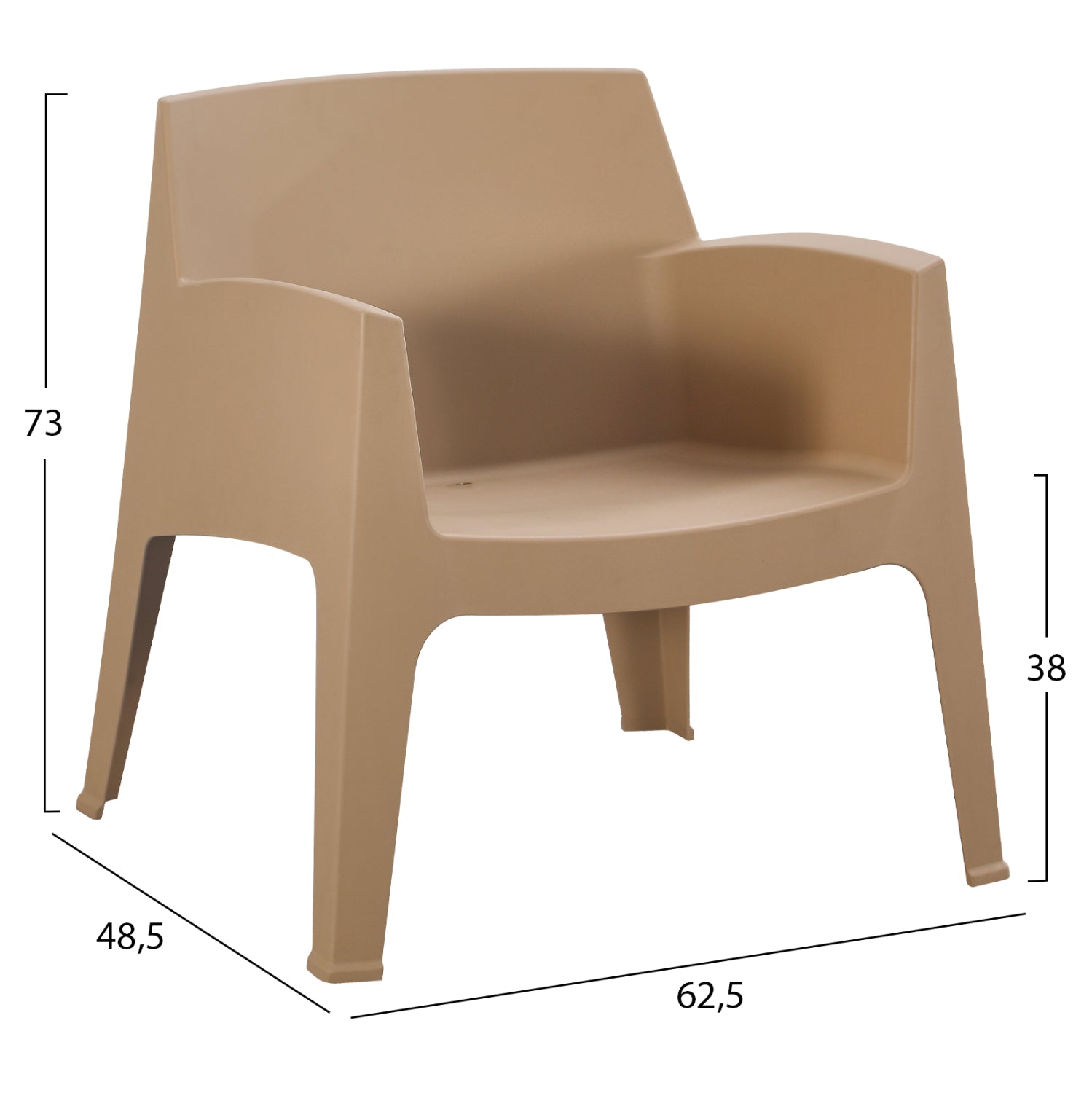 Комплект за отдих от 3 части, SLEEK капучино, полипропилен