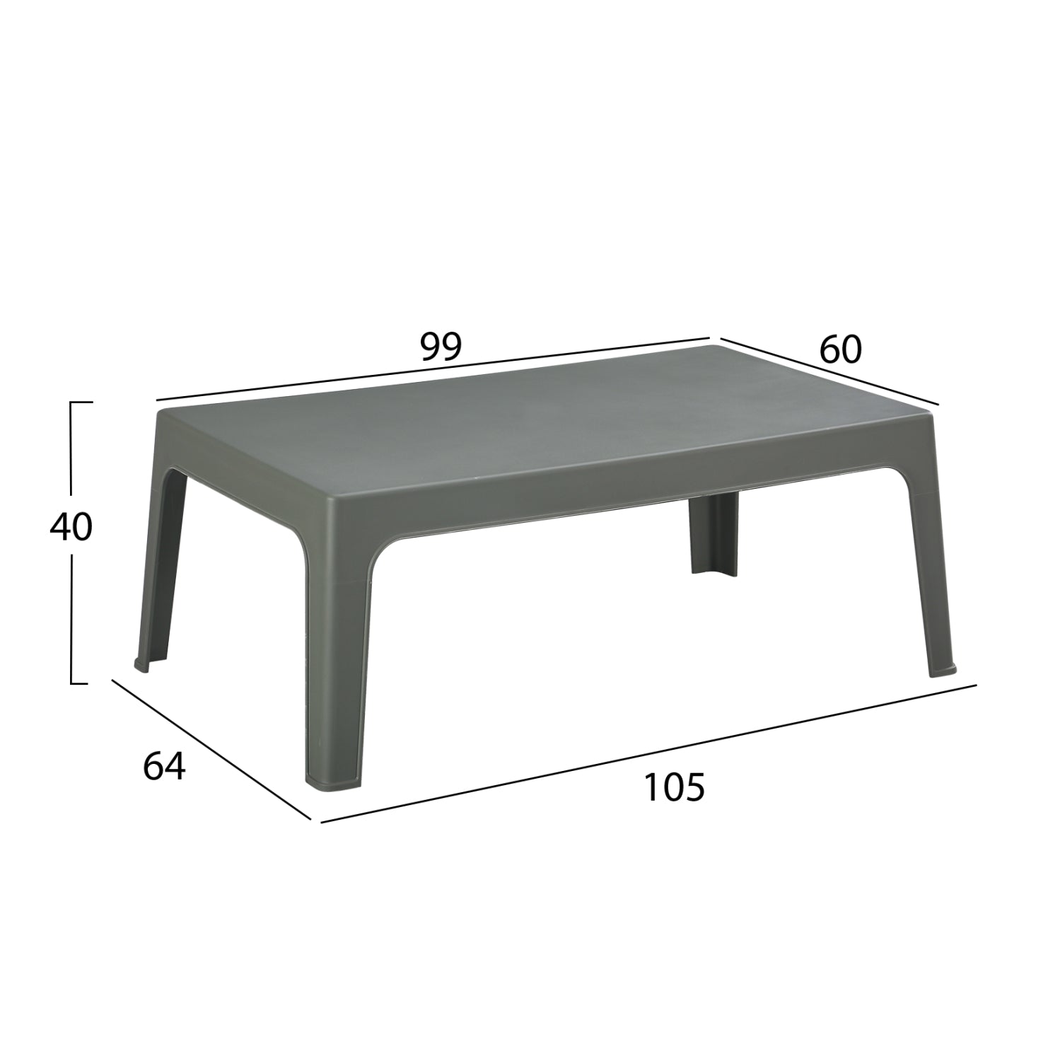 Комплект за отдих от 4 часта, елегантен тъмно маслиново зелен полипропилен