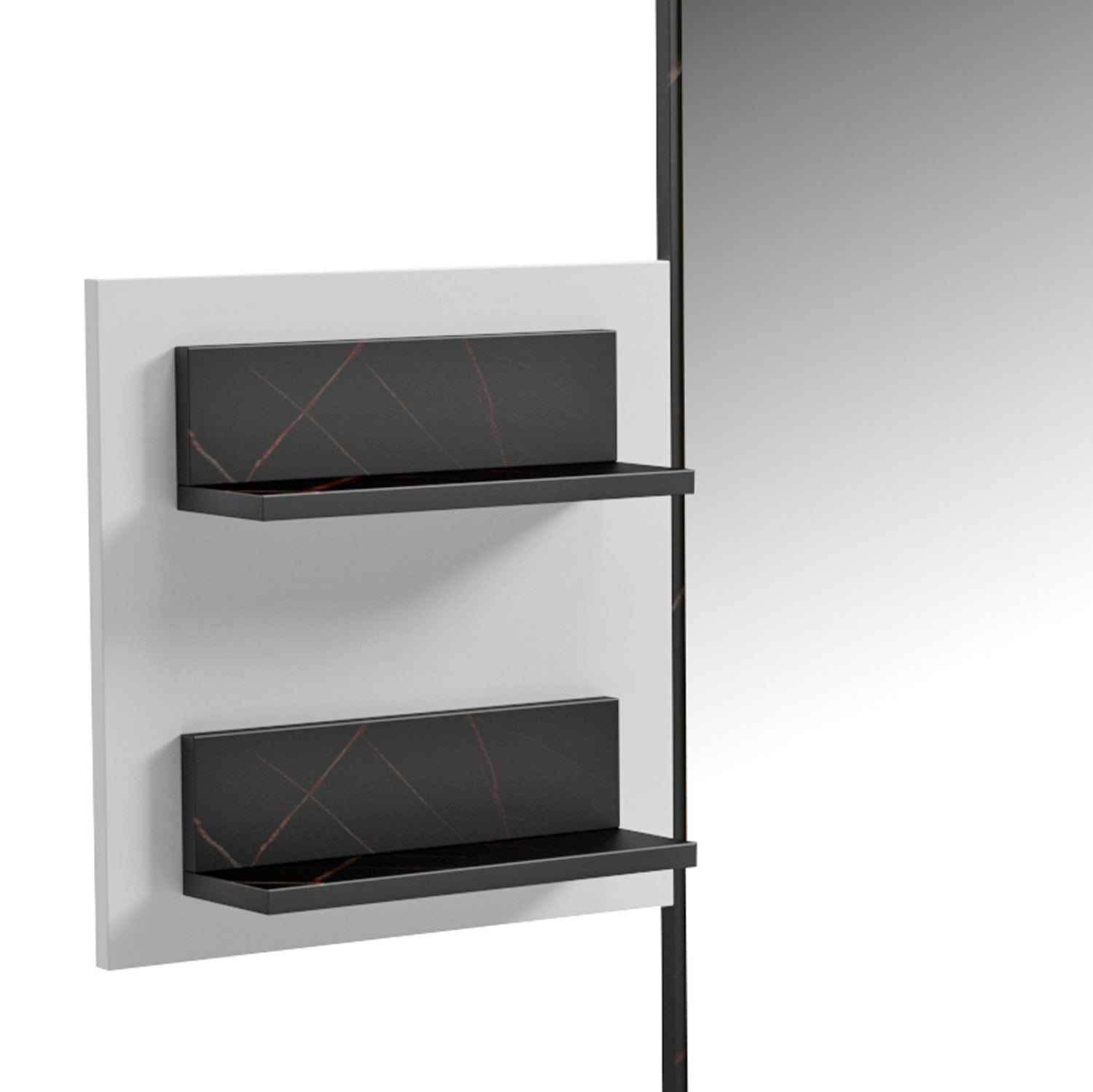 Входен комплект антре CHERYL 2бр  меламин в бяло-черен мрамор вид  125x40x120см