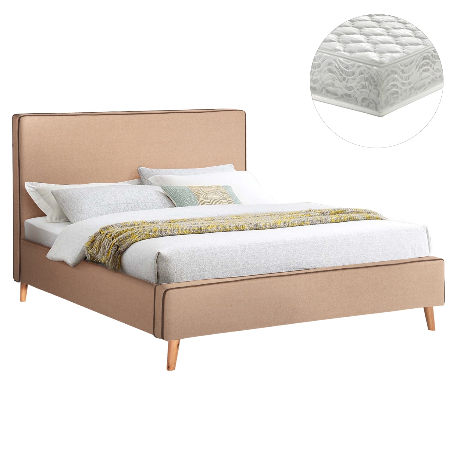 Легло с матрак INDRA бежов плат 160x200см