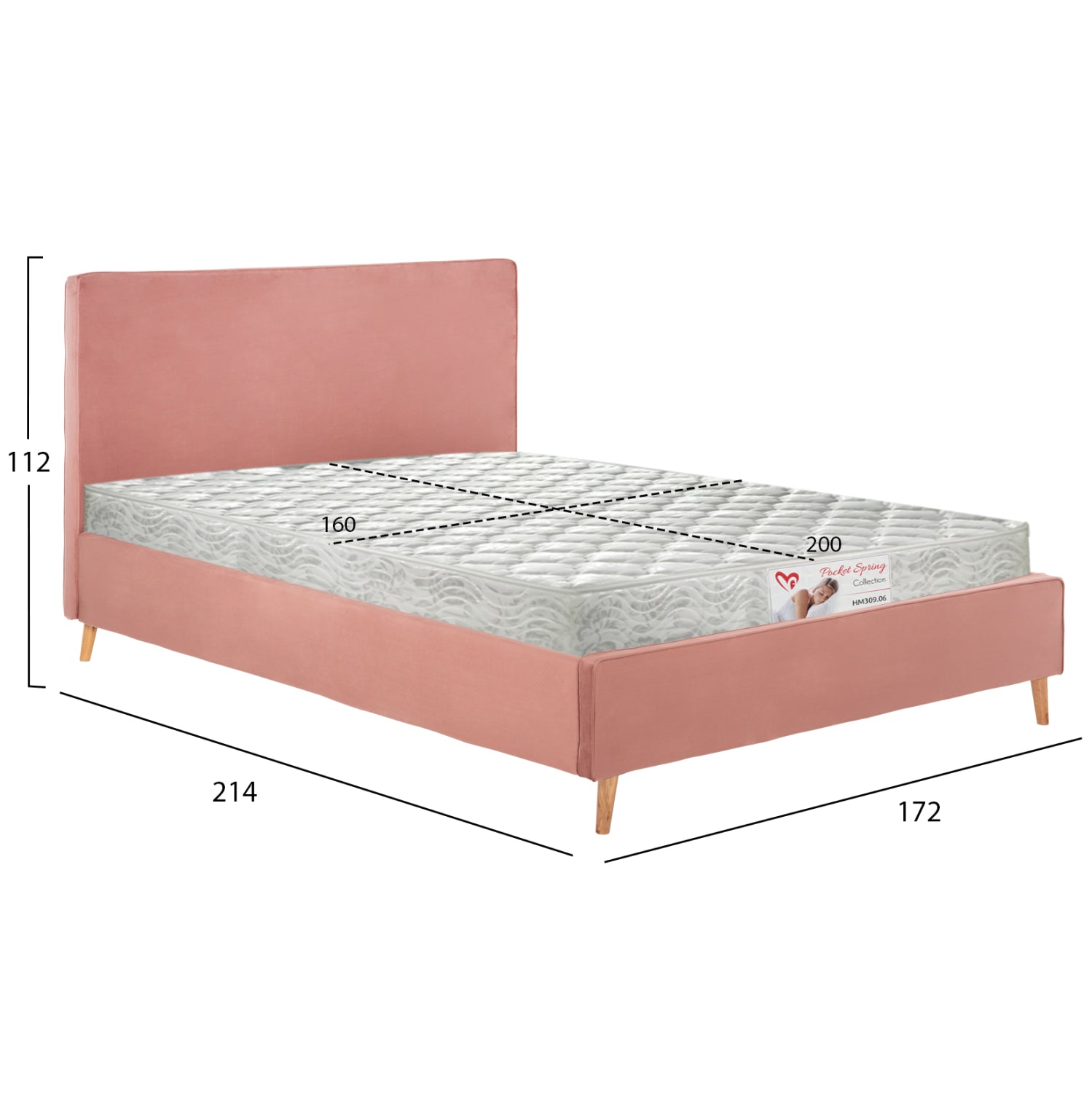 Легло с матрак indra rotted apple velvet -- за 160x200 см