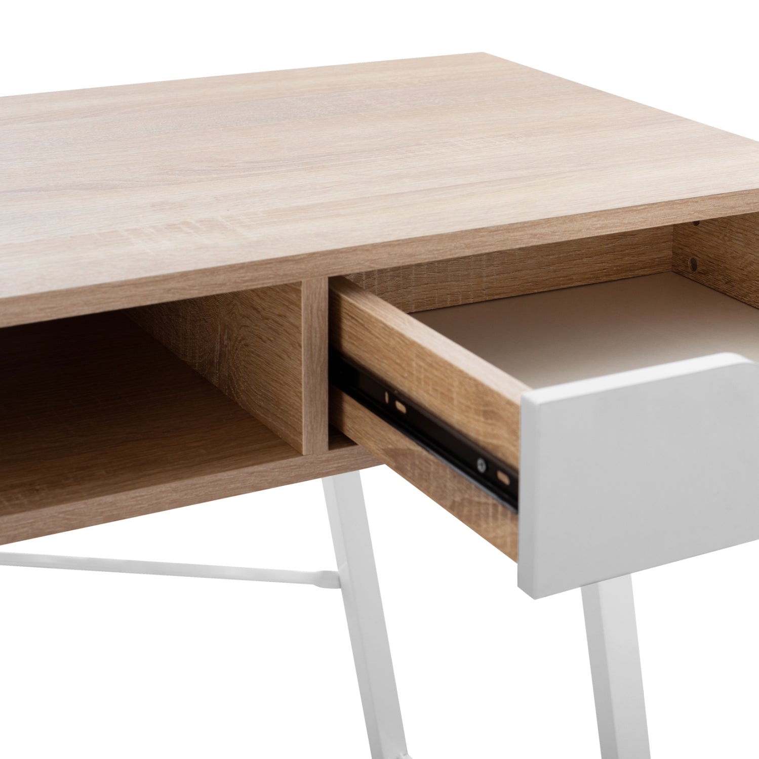 Офис бюро 2128 цвят бял-сонома 120X48X76.5 см