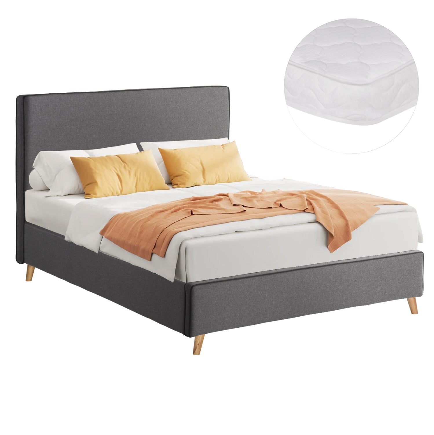 Легло с матрак MAYLIN  сив плат  120x200см