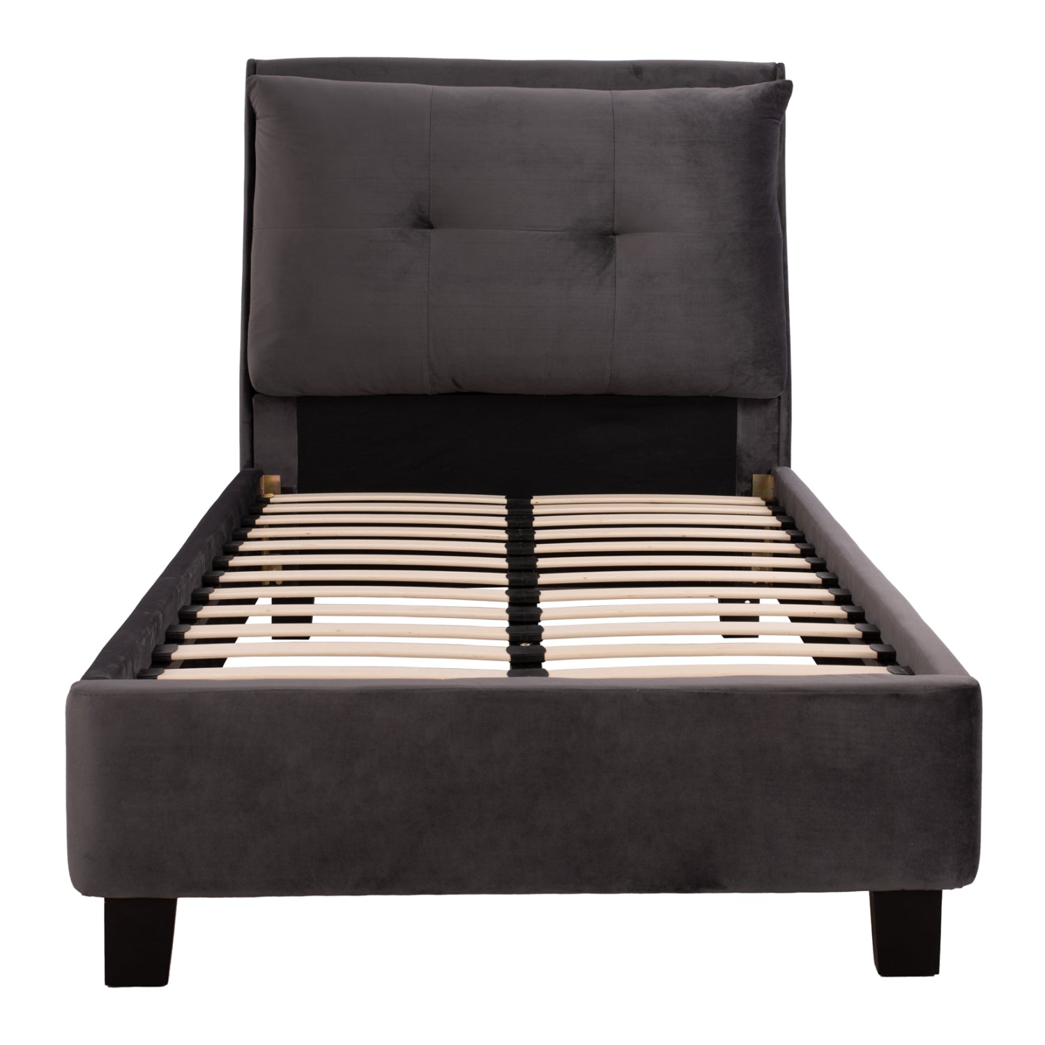 Легло с матрак  RILEY сиво кадифе 90x200см