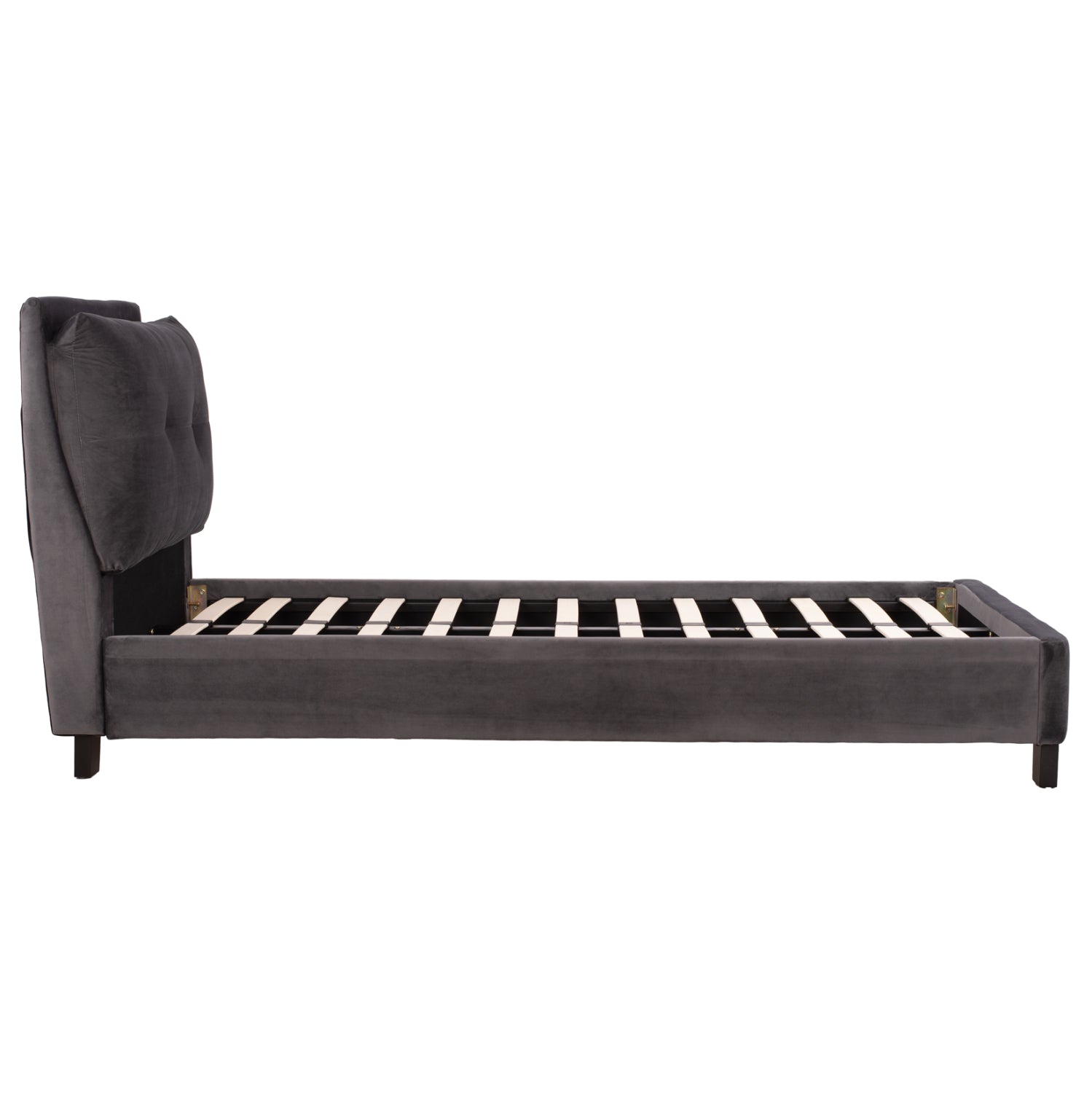 Легло с матрак  RILEY сиво кадифе 90x200см