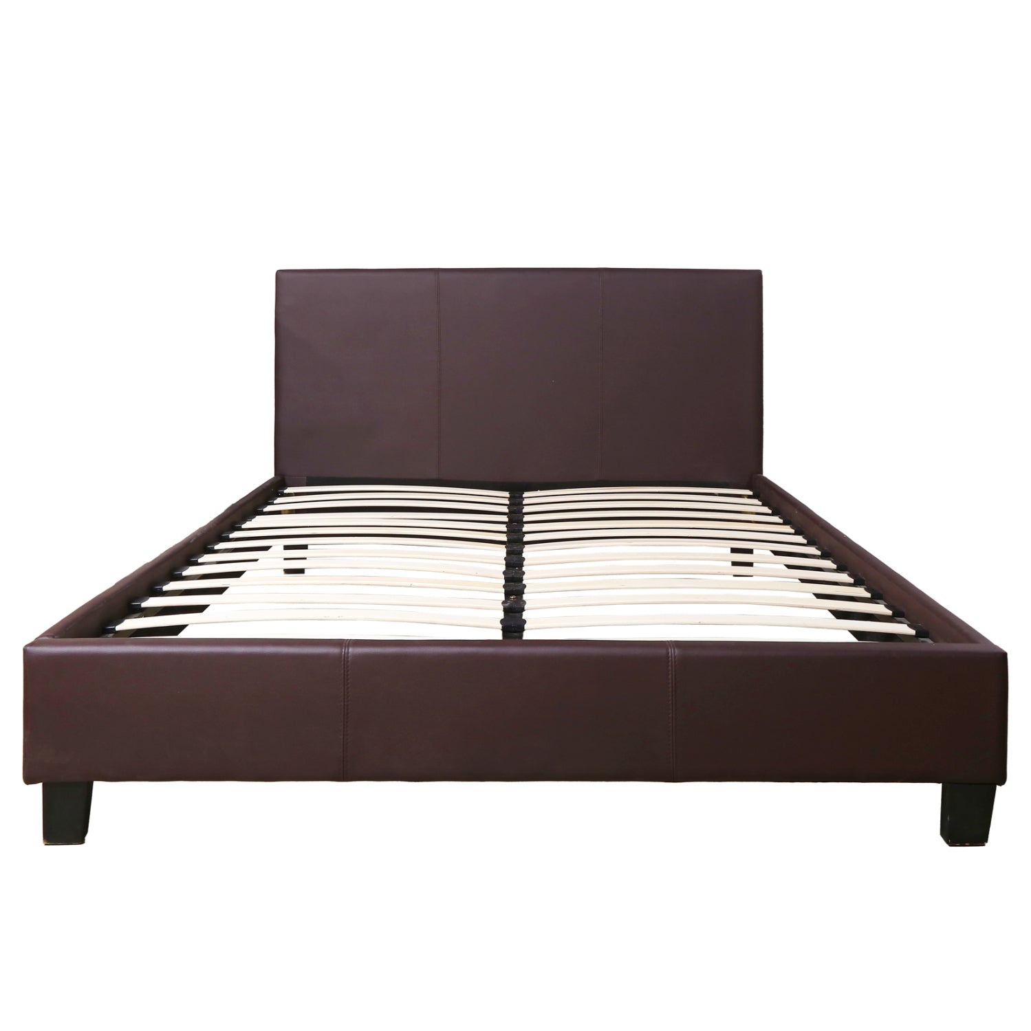 Легло с матрак BECCA кафяво pu -- за 150x200см