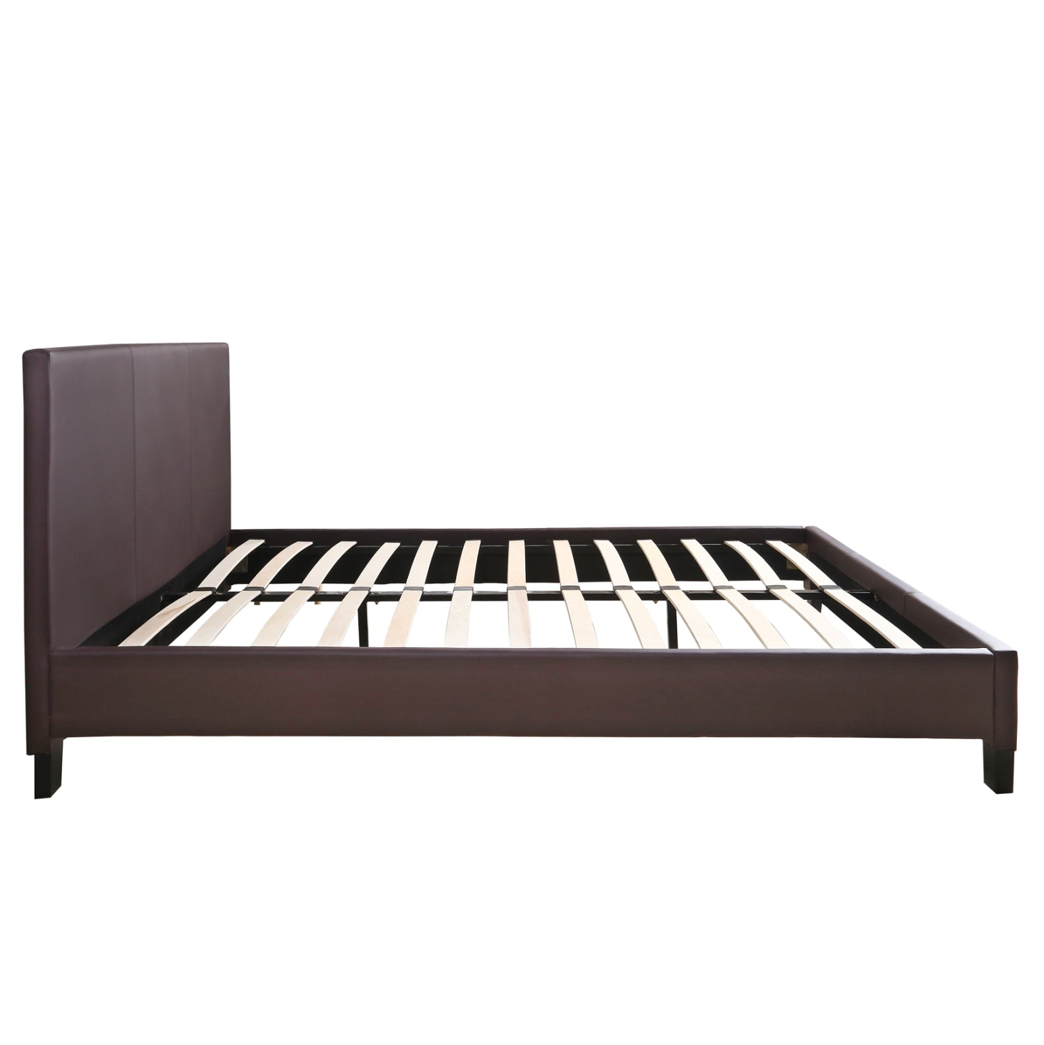 Легло с матрак BECCA кафяво pu -- за 150x200см