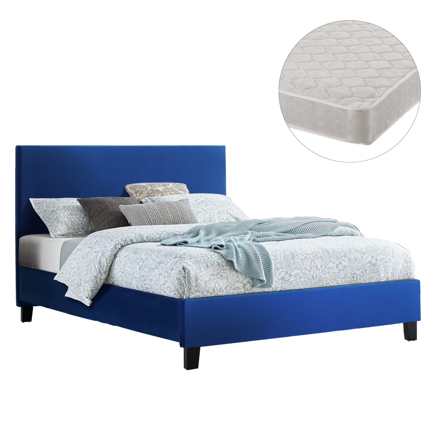 Легло с матрак Becca blue velvet -- за 150x200см