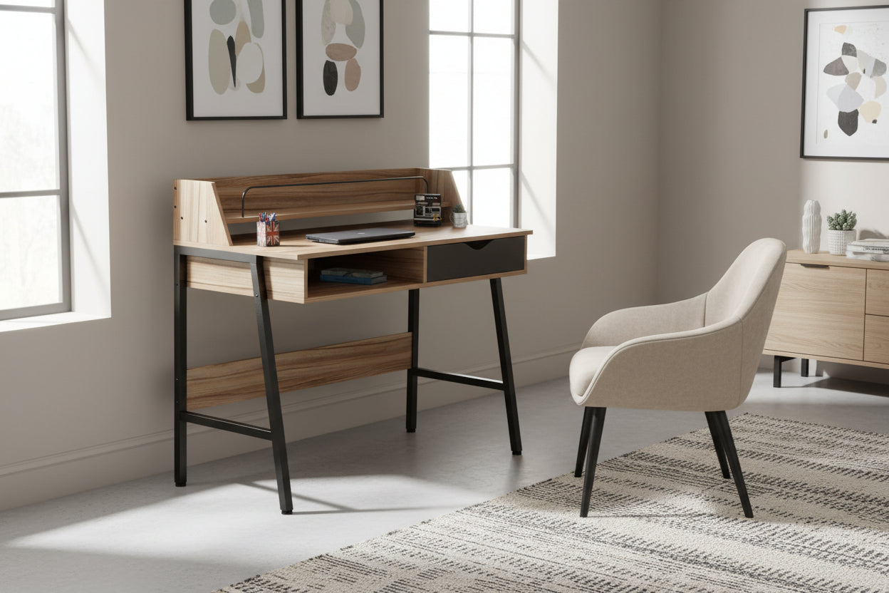 Офис бюро OLIVIER орех-черен цвят 104x48x89см