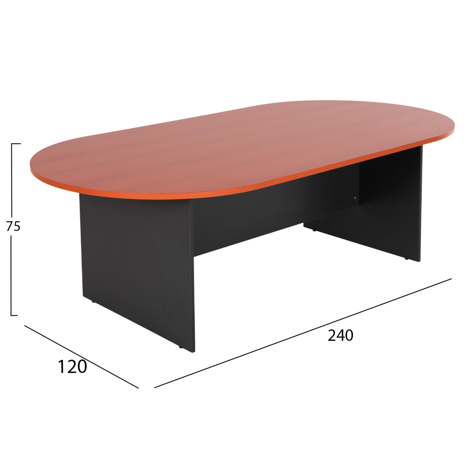 Конферентна маса Сиена 240x120х75см цвят антрацит-череша