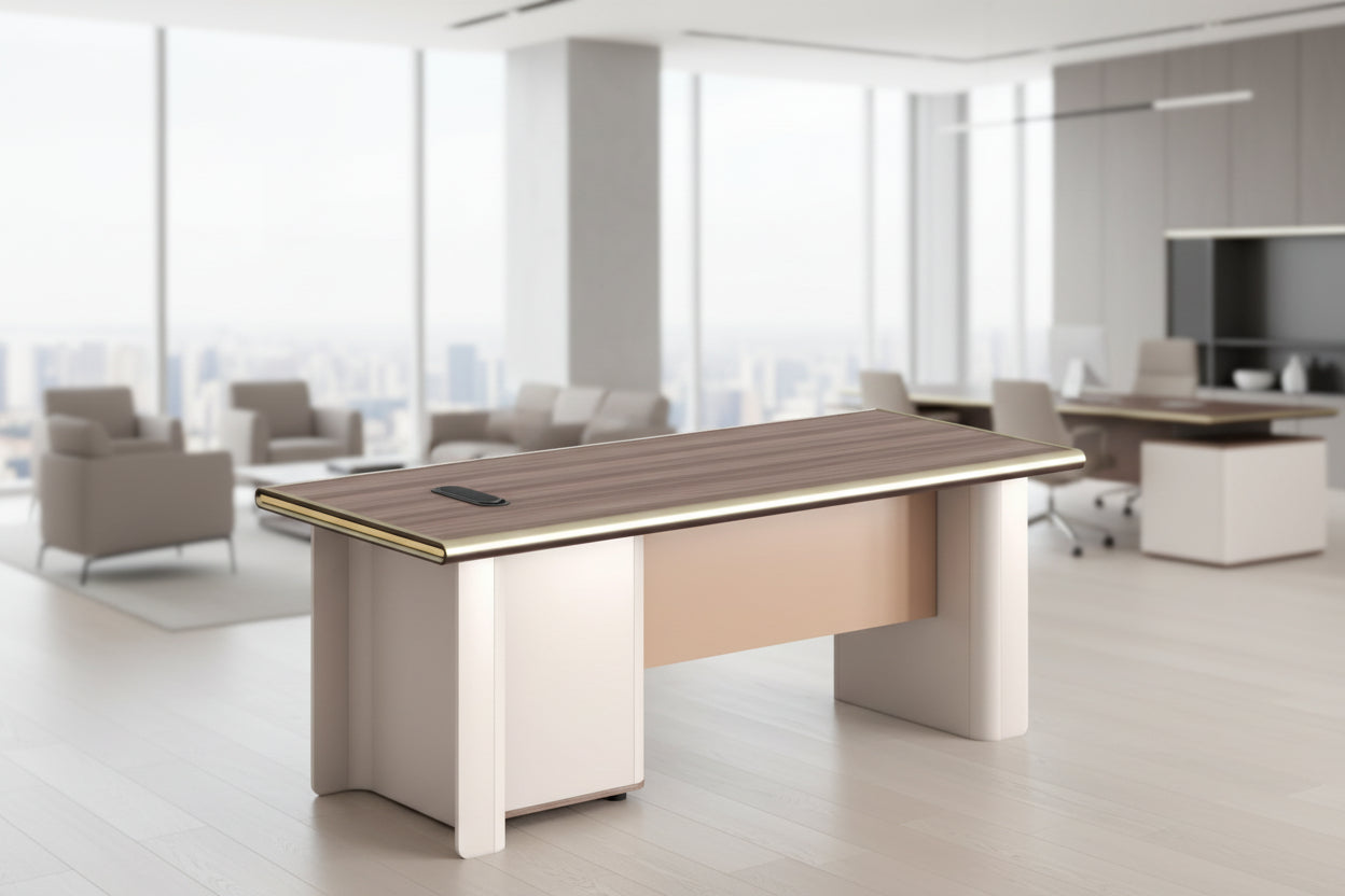 Офис бюро SUPERON меламин натурален-бежов цвят 200x85x75см