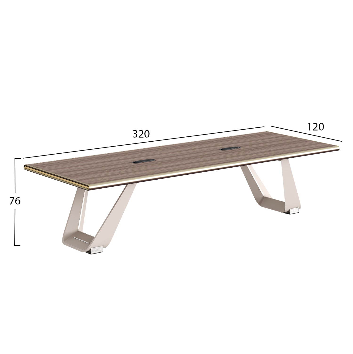 Конферентна маса SUPERON  меламин в натурален и бежов цвят металени крака  320x120x76см