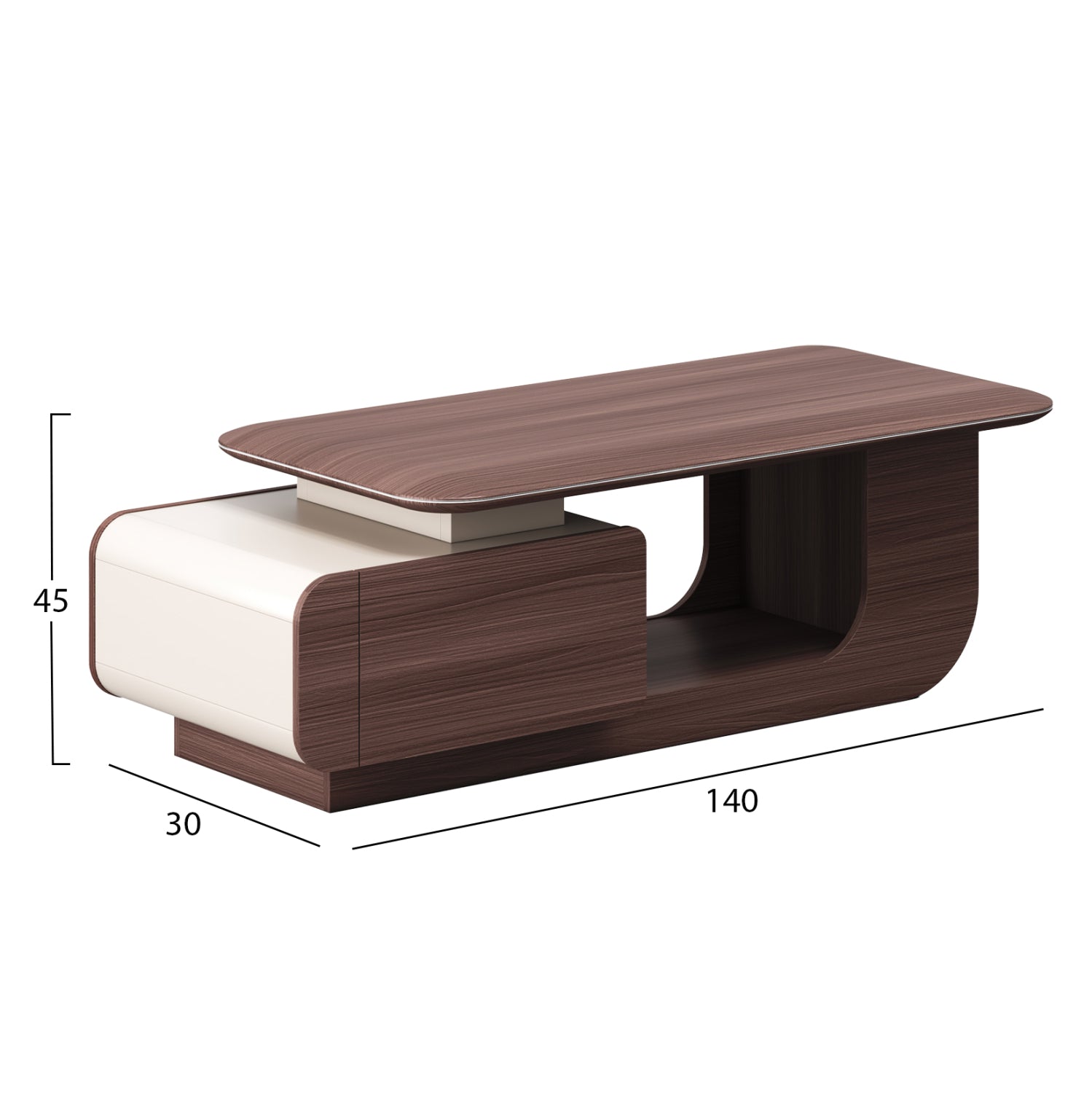 Офис маса за кафе PRESIDENT орех-бежов цвят 140x60х45см