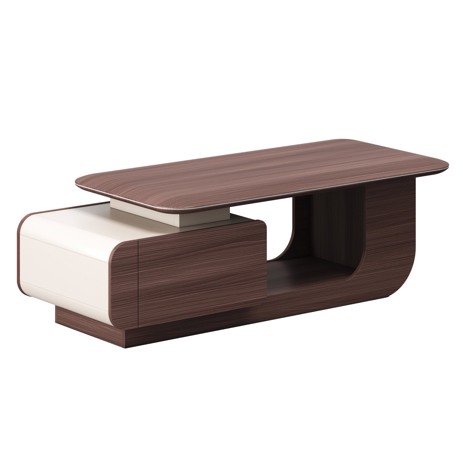 Офис маса за кафе PRESIDENT орех-бежов цвят 140x60х45см