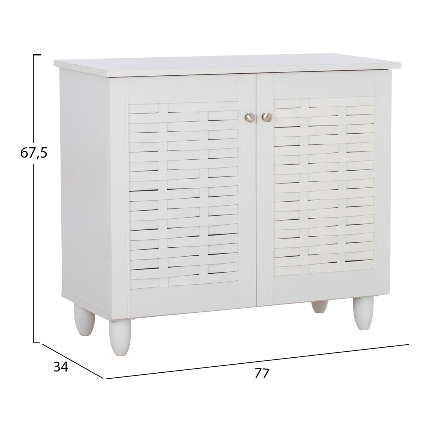 Шкаф за обувки CASSIOPE  бял цвят/77Χ34Χ67.5см