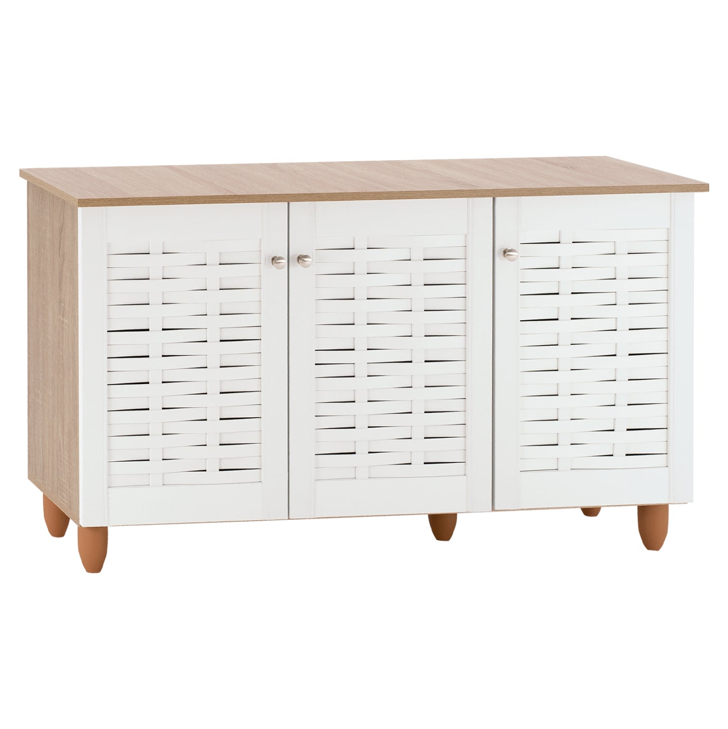 Шкаф за обувки IGGY 114x34x68 см цвят сонома-бял