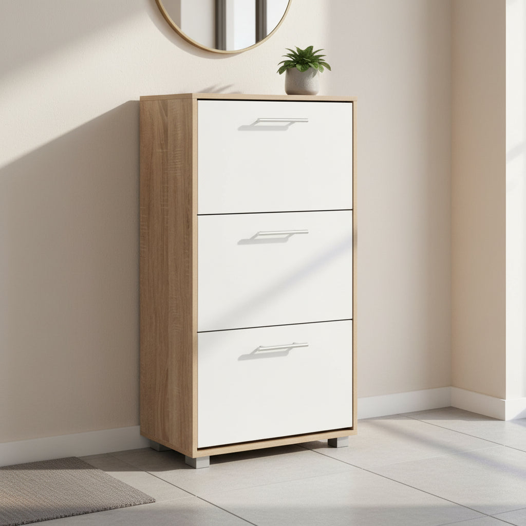 Шкаф за обувки   DAVINA  цвят сонама-бял 62х24х110см