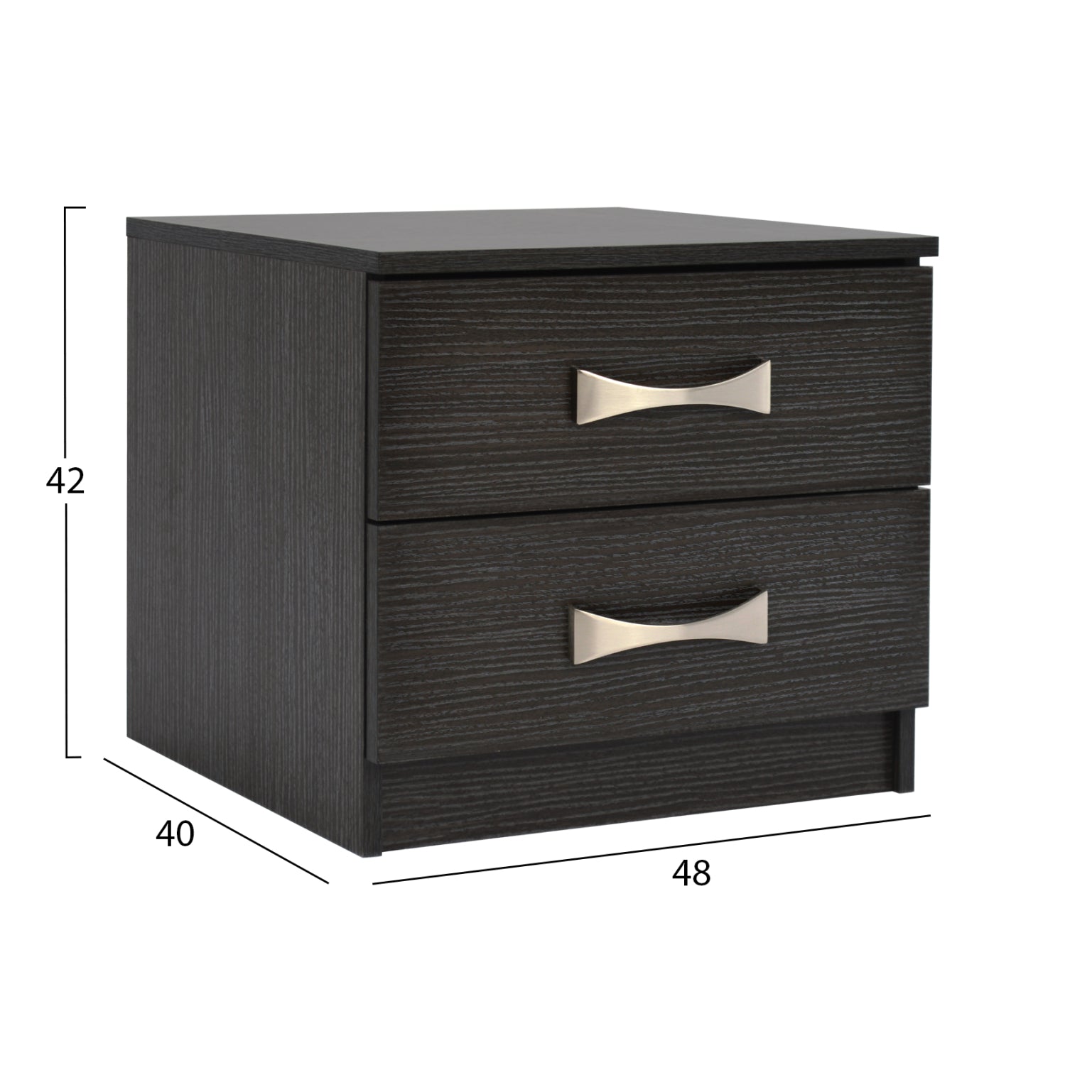 Нощно шкафче ASHLYN цвят зебрано  48x40x42см