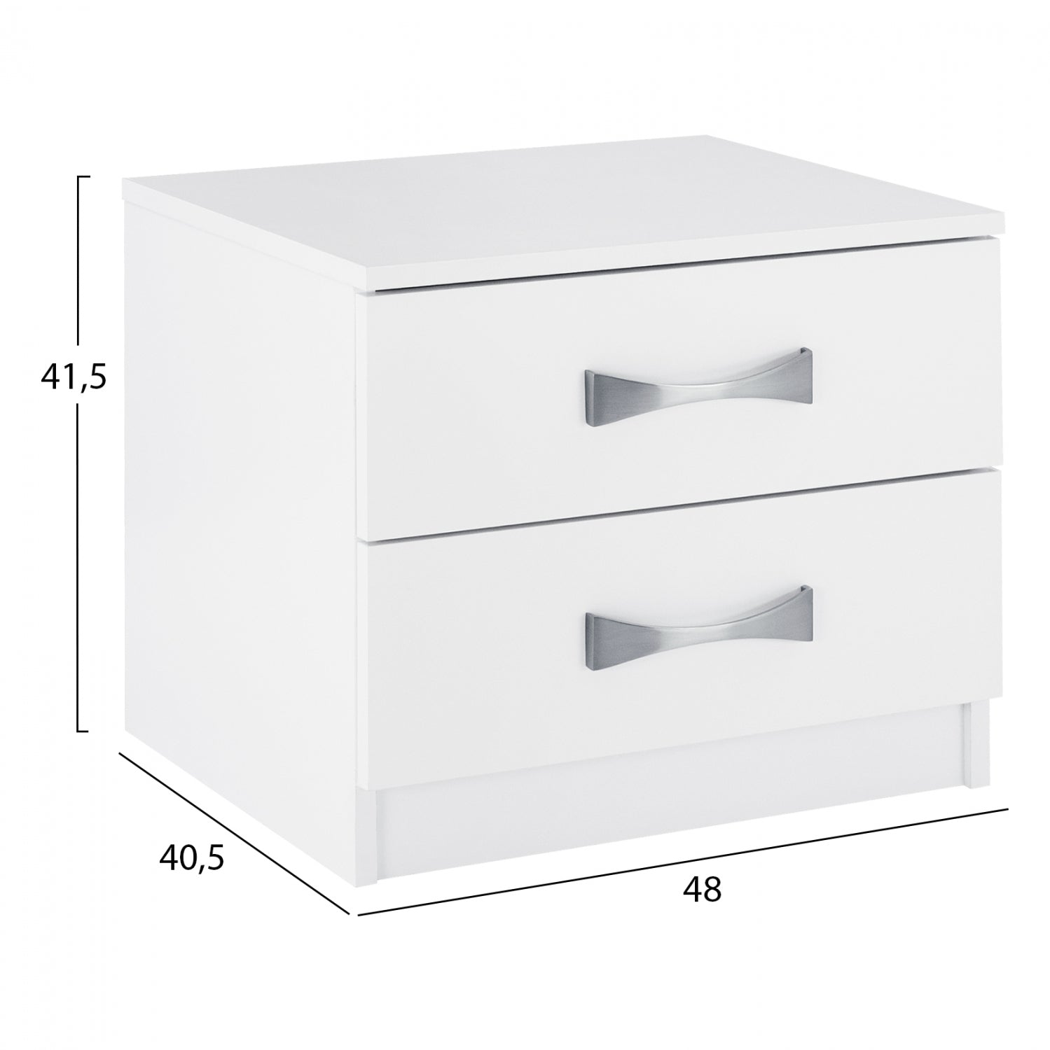 Нощно шкафче  ASHLYN бял цвят  48x40.5x41.5см