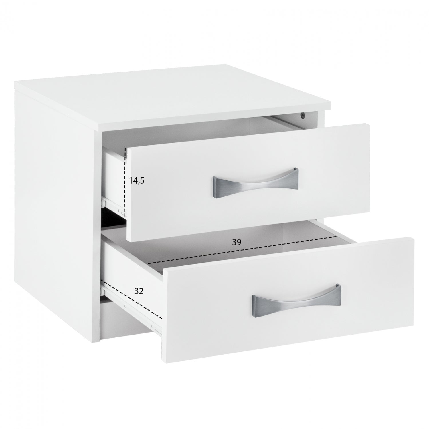 Нощно шкафче  ASHLYN бял цвят  48x40.5x41.5см