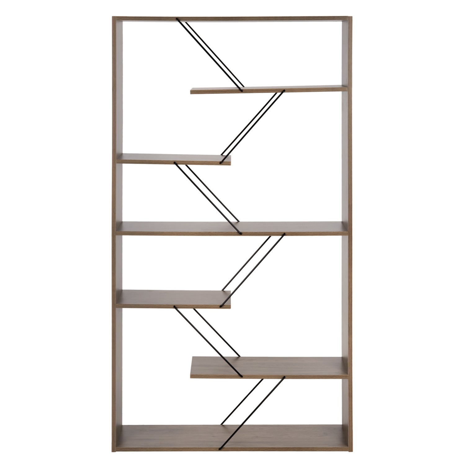 Библиотека тарс 84х157 -цвят маслено сив-черен